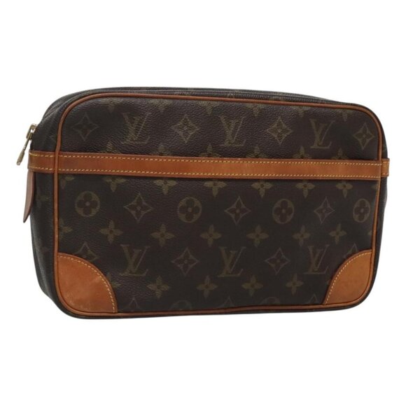 LOUIS VUITTON Monogram Compiegne 28 Clutch Bag LV Auth - Picture 1 of 16